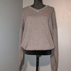 Gray V-Neck Toyota Sweater